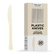 Vanilla Cream Heavy-Duty Plastic Knives, 20ct